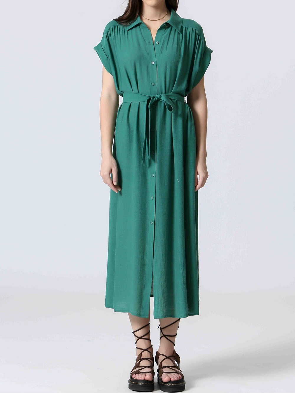 The Korner Green Shirt Dress